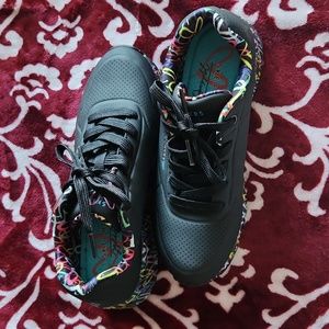 Sketchers Los Angeles J Goldcrown Black Love Shoes